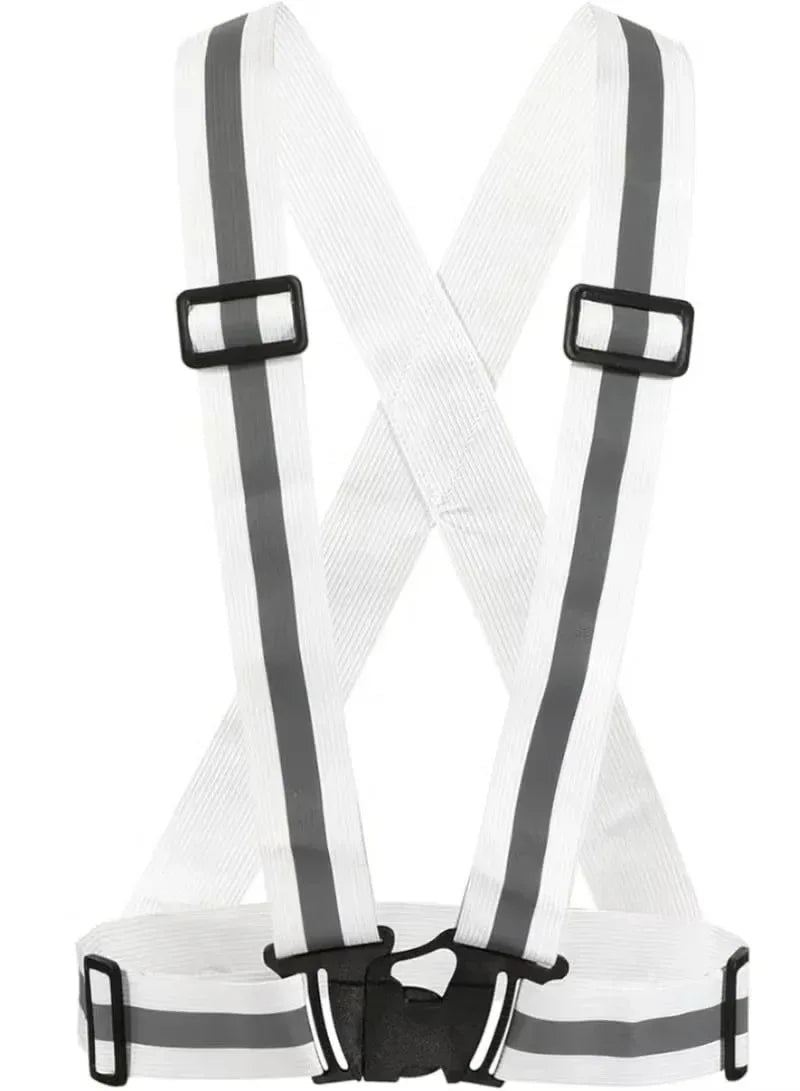 High-Visibility Reflective Safety Belt, Safety Waist Belt, and Safety Jacket White - Mumzar