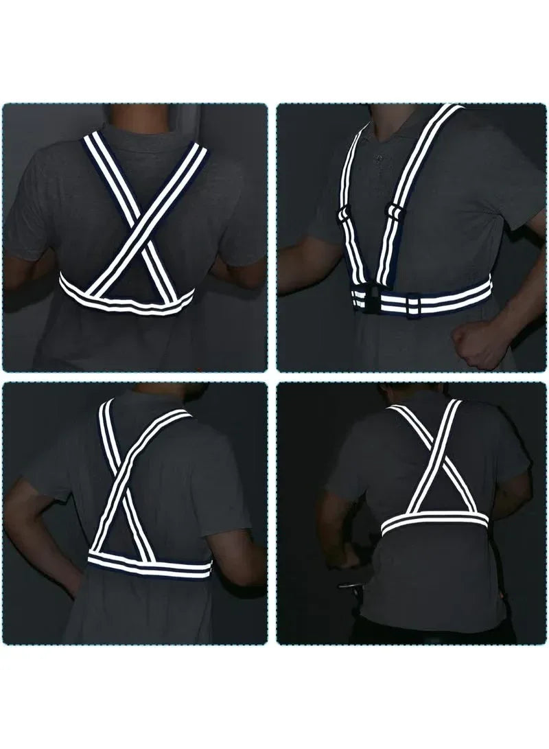 High-Visibility Reflective Safety Belt, Safety Waist Belt, and Safety Jacket White - Mumzar