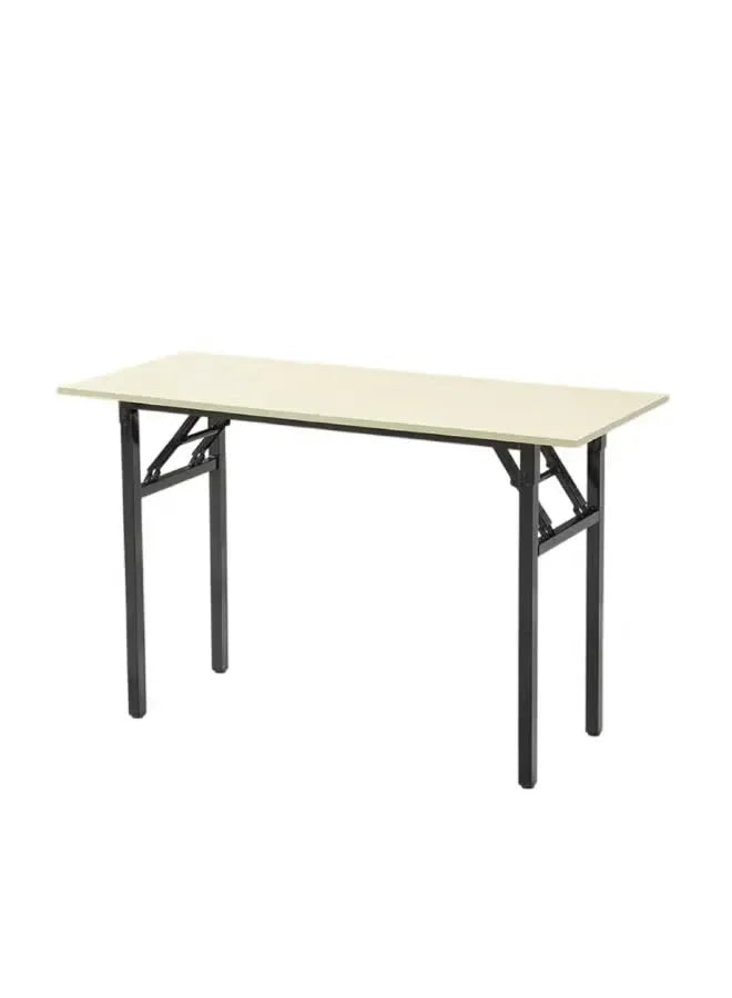 Multipurpose Wooden Foldable Desk Single Layer White Oak Laptop Table with Wheels (80 × 50 × 75 cm) - Mumzar