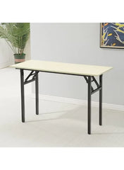 Multipurpose Wooden Foldable Desk Single Layer White Oak Laptop Table with Wheels (80 × 50 × 75 cm) - Mumzar