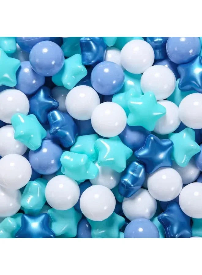 Pack Of 50 Thickened Five-Pointed Star Ocean Ball – Baby Chewable Wave Ball Pool Toy (5.5 cm, Mixed Colors) - Mumzar