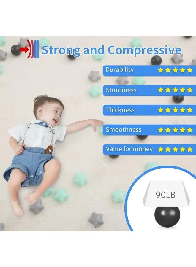 Pack Of 50 Thickened Five-Pointed Star Ocean Ball – Baby Chewable Wave Ball Pool Toy (5.5 cm, Mixed Colors) - Mumzar