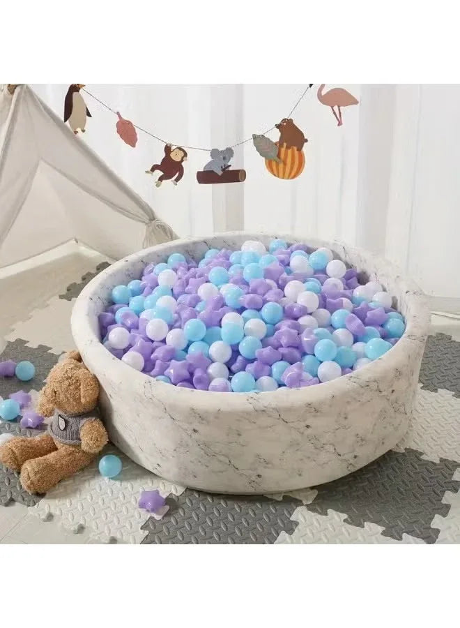 Pack Of 50 Thickened Five-Pointed Star Ocean Ball – Baby Chewable Wave Ball Pool Toy (5.5 cm, Mixed Colors) - Mumzar