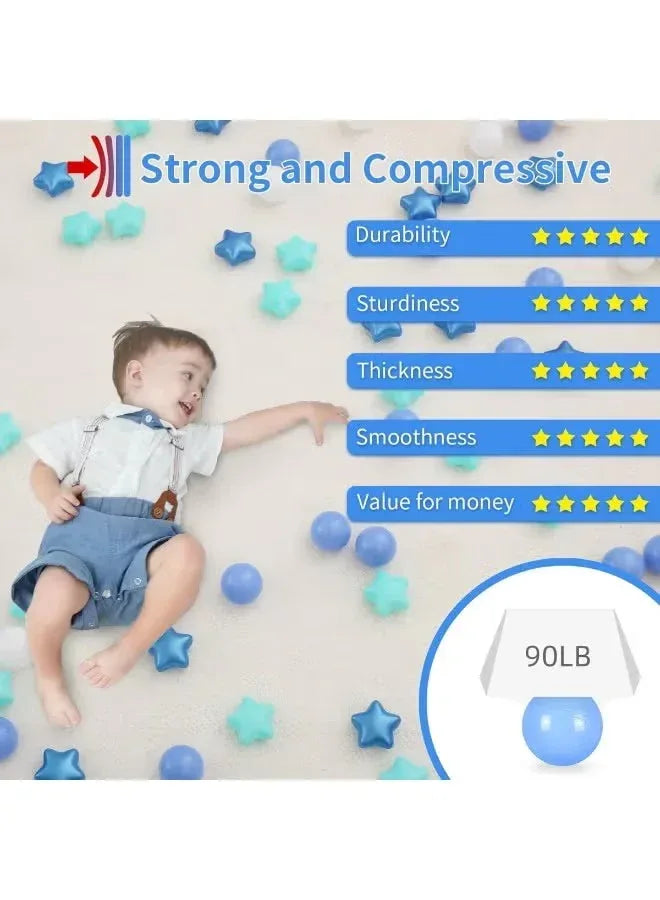 Pack Of 50 Thickened Five-Pointed Star Ocean Ball – Baby Chewable Wave Ball Pool Toy (5.5 cm, Mixed Colors) - Mumzar