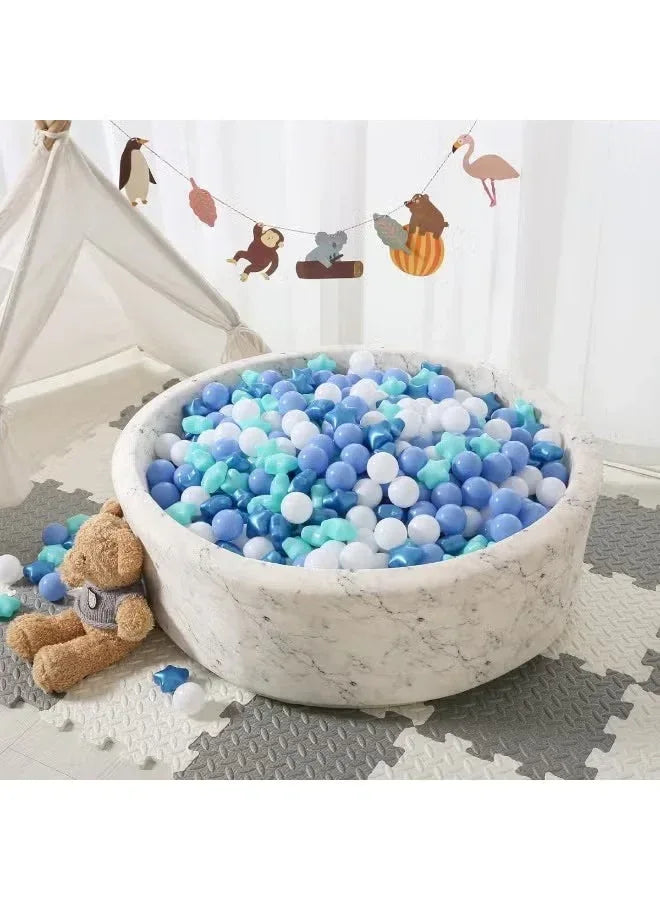 Pack Of 50 Thickened Five-Pointed Star Ocean Ball – Baby Chewable Wave Ball Pool Toy (5.5 cm, Mixed Colors) - Mumzar
