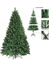 210 cm artificial Christmas tree with dense green pine branches and tripod stand