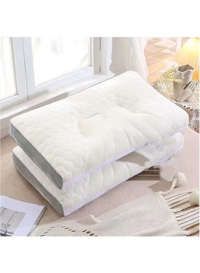 Cloud Cabin Latex Pillow with Gray Mesh Edge – 45 × 70 cm – 900g - Mumzar