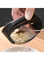 Stainless Steel Ring Garlic Press – Manual Garlic Crusher and Mashing Tool