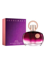Purple eau de parfum bottle with rose-gold cap and handle ring, 100ml