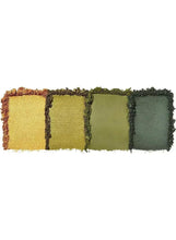 Eyeshadow quad swatch set: gold, olive, sage, deep green matte and shimmer shades