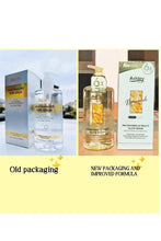Niacinamide serum bottle and box showing old vs new packaging, 6x