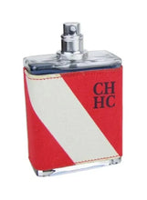 Men’s sport EDT fragrance bottle with silver cap and red-and-white diagonal label