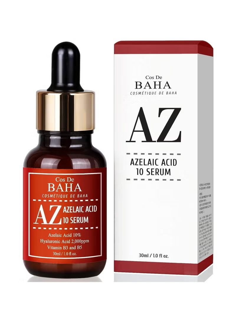 Cos De BAHA Azelaic Acid 10% Facial Serum with Niacinamide – Acne, Redness & Dark Spot Treatment 30ml