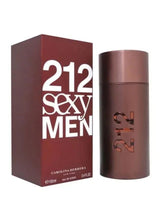 Burgundy cylindrical toner bottle with 212 Sexy Men logo and matching box