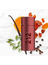 Burgundy cylindrical bottle with vanilla pods and orange slices