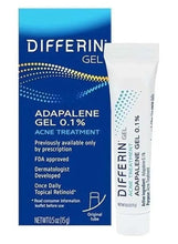 Differin Gel 0.1% adapalene acne treatment box and tube