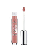 Nude pink volume lip gloss with clear applicator wand