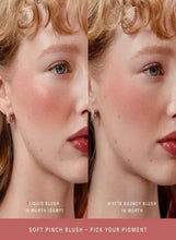 Cheek and lip trio wear on two faces: liquid blush and matte bouncy blush