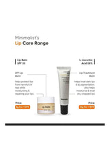 Lip care range display with lip balm jar and lip treatment balm tube