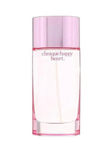 Clinique Happy Heart perfume spray bottle, pink glass with light purple cap
