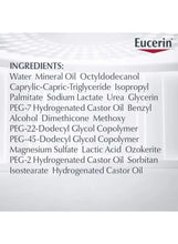 Eucerin promotional banner showing an ingredients list for body lotion