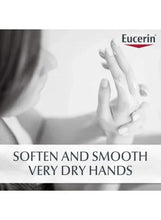 Eucerin promotional banner with hands applying lotion; reads "Soften and smooth"