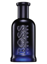 Hugo Boss Bottled Night eau de toilette bottle, dark glass with blue base