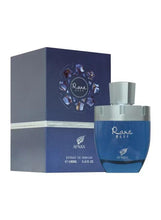 Rare Reef Afnan extrait de parfum set, blue bottle with matching product box