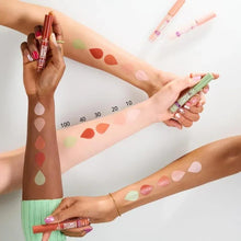 Under-eye concealer shades swatched on arms and hands