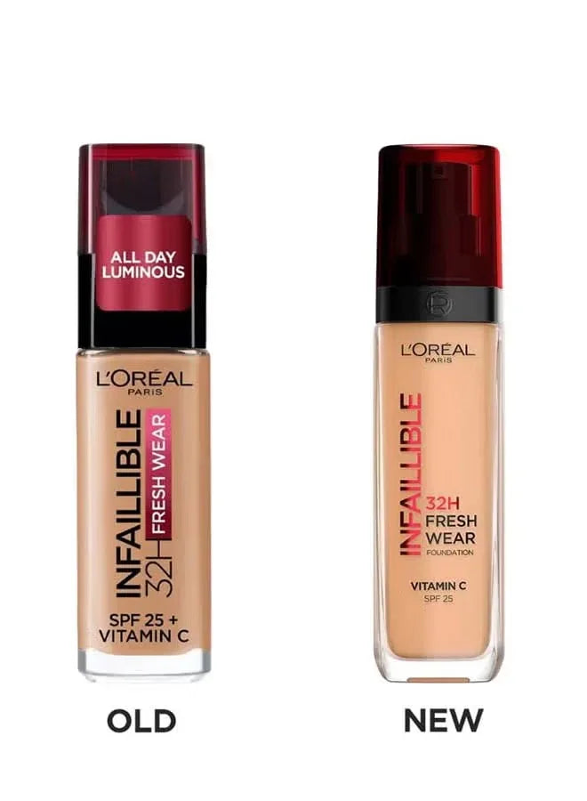 L'Oréal Paris Infallible 32H Fresh Wear Foundation with Vitamin C & SPF25 – 260 Warm Undertone (30ml) - Mumzar