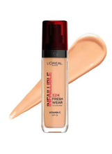Liquid foundation bottle with warm beige 260 shade, Vitamin C and SPF 25