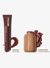 Lip tint duo: brown lip balm and bronze-tinted balm in squeeze tube