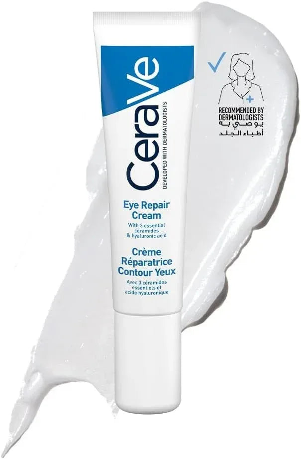 Cerave Eye Repair Cream for Dark Circles and Puffiness with Hyaluronic Acid 14ml - Mumzar