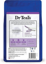 Dr Teal's Epsom bath salt pouch back label with directions and ingredients