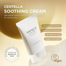 Skincare soothing cream tube shown beside a second tube on a product layout