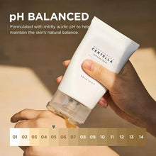 Hand holding a skincare cream tube with visible clear pump-style container