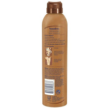 Vaseline cocoa radiant body spray bottle, back label view, brown bottle
