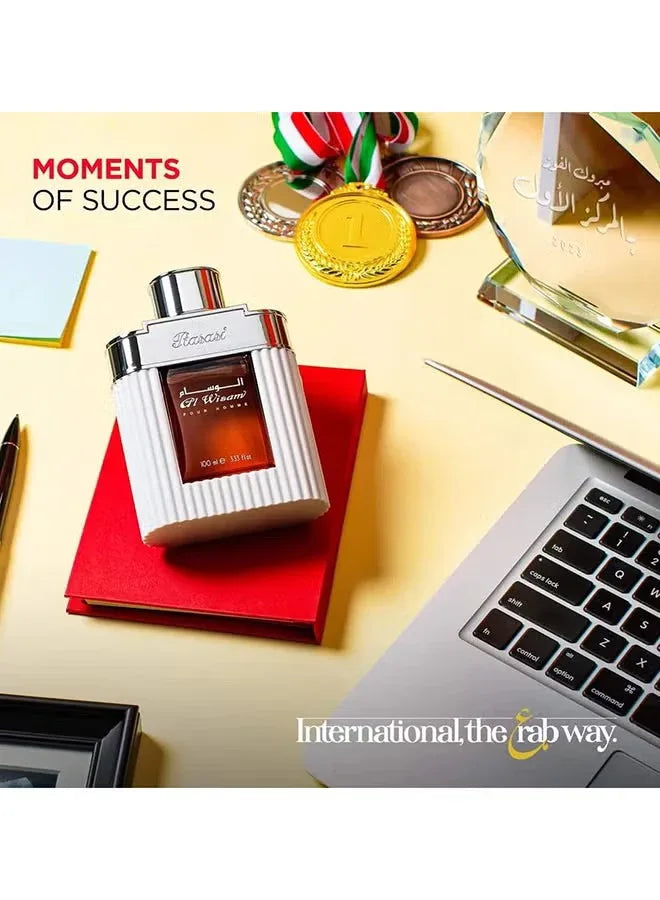 Rasasi Al Wisam Day Eau de Parfum for Men 100ml – Fresh Woody Aromatic Men's Fragrance - Mumzar