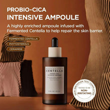 Centella intensive ampoule bottle with dropper and probio-cica feature icons