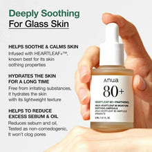 Heartleaf 80+ ampoule facial serum bottle with dropper, amber gel
