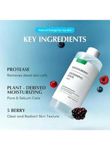 EQQUALBERRY Swimming Pool face toner bottle shown with key ingredients on background