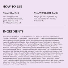 Purple rice pore purifying pack cleanser directions and ingredients text panels