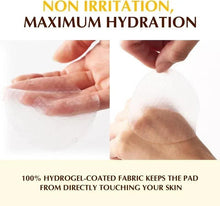 Hydration and non irritation infographic with hands and gel pad on skin