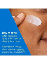 Serum gel swatch on cheek skin, thin layer application