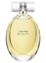 Calvin Klein Beauty eau de parfum bottle with pale yellow liquid in clear glass