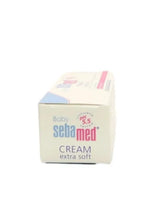 Sebamed Baby Cream extra soft cream box with logo, white and blue