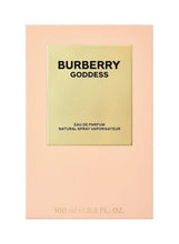 Perfume box with Burberry Goddess label and 100 ml text