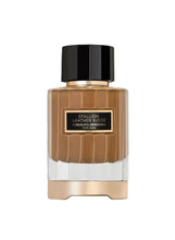 Carolina Herrera Stallion Leather Suede eau de parfum bottle, amber glass and black cap