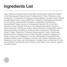 Anua 3+ moisture barrier cream ingredients list text on a white page