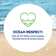 Ocean Respect label: free of UV filters Octinoxate, Oxybenzone and Octocrylene